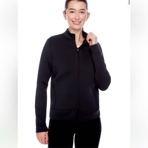 NWT Swing Control Solid Black Zippered Scuba Jacket Size Small